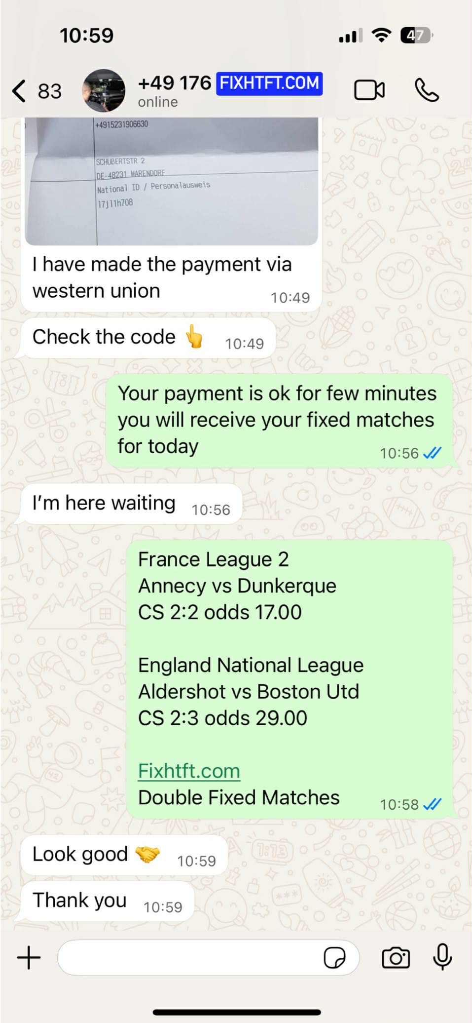 Correct Fixed Match
