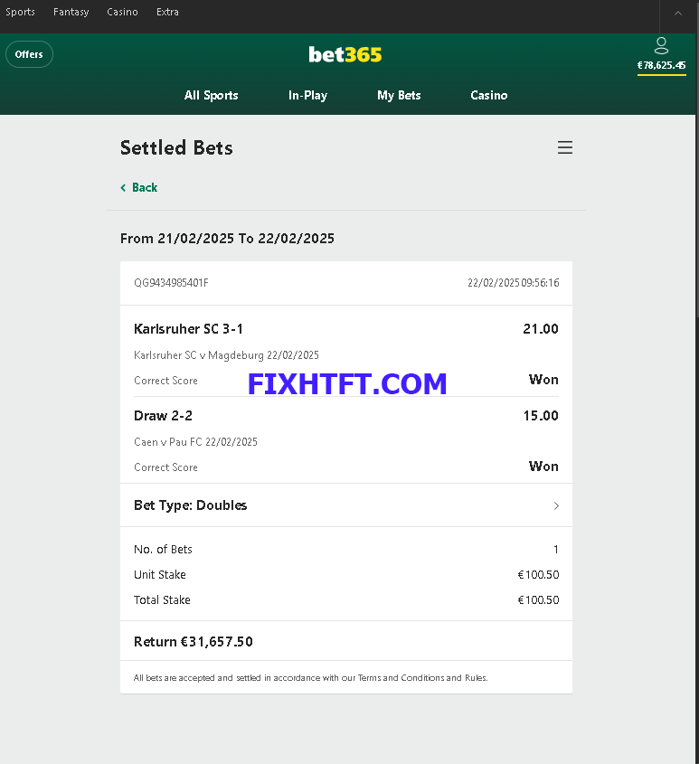 Correct Fixed Matches