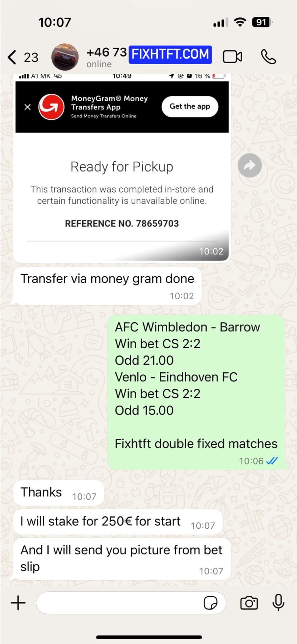 Correct Score Fixed Matches