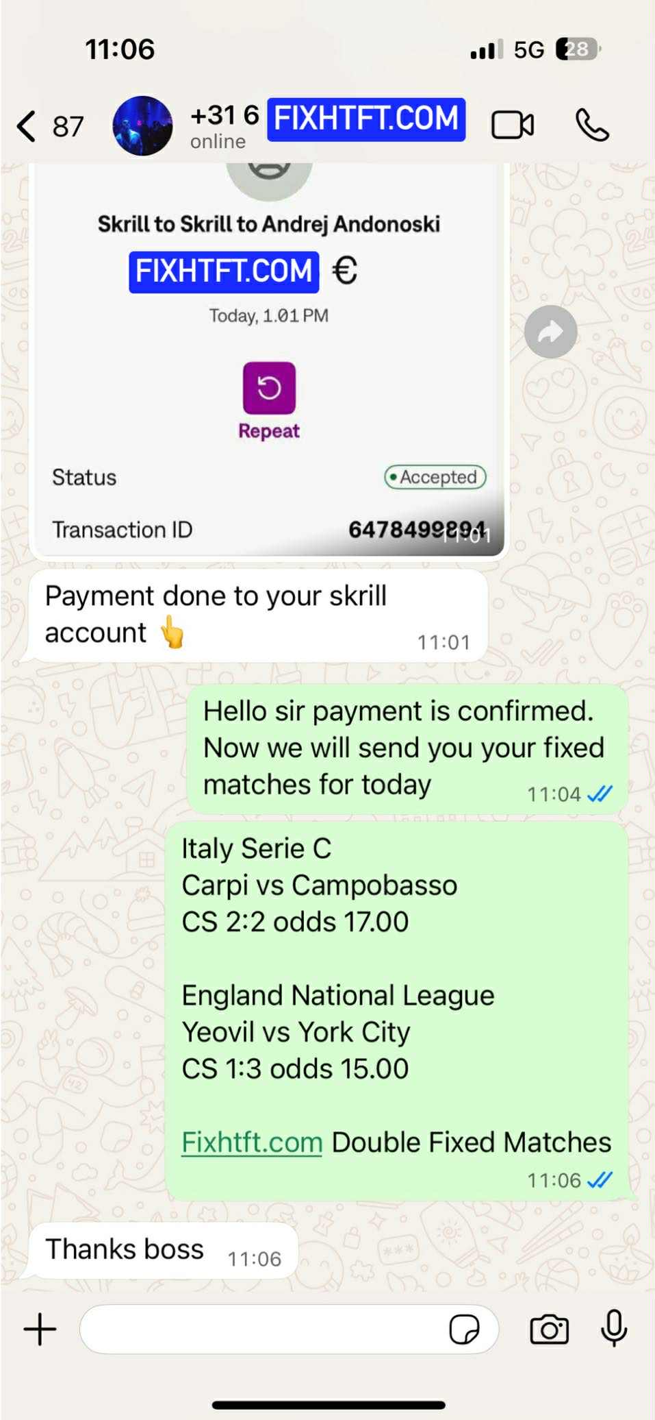 Get Double Fixed Matches