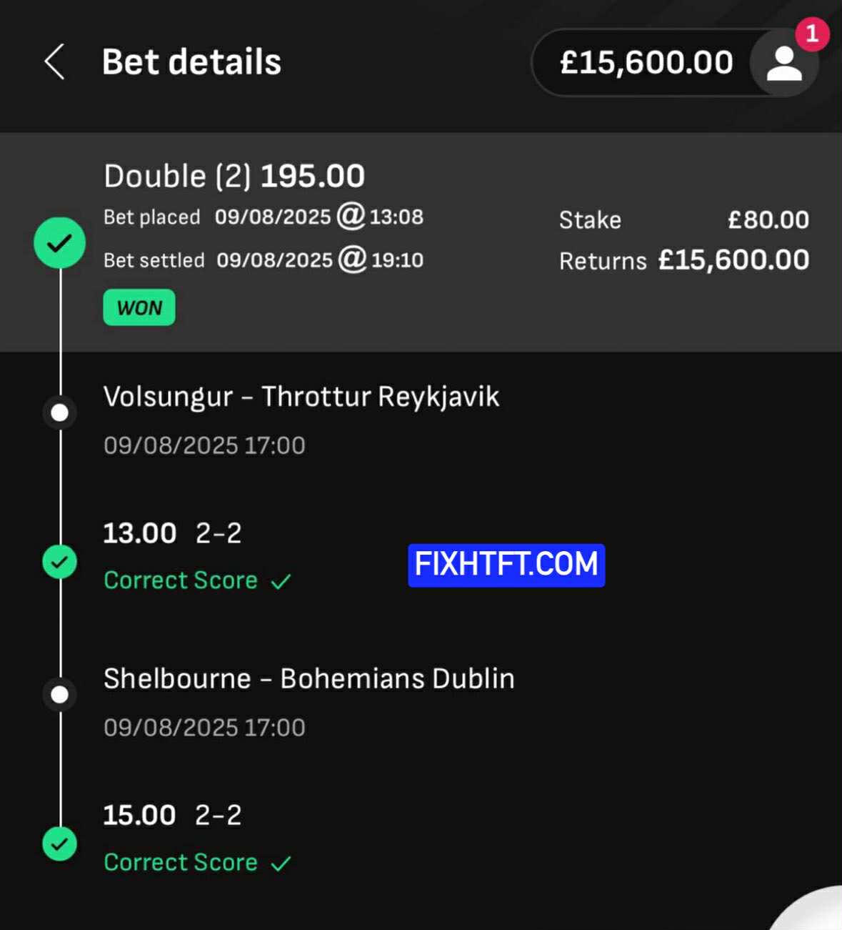 Strong Fixed Matches 100
