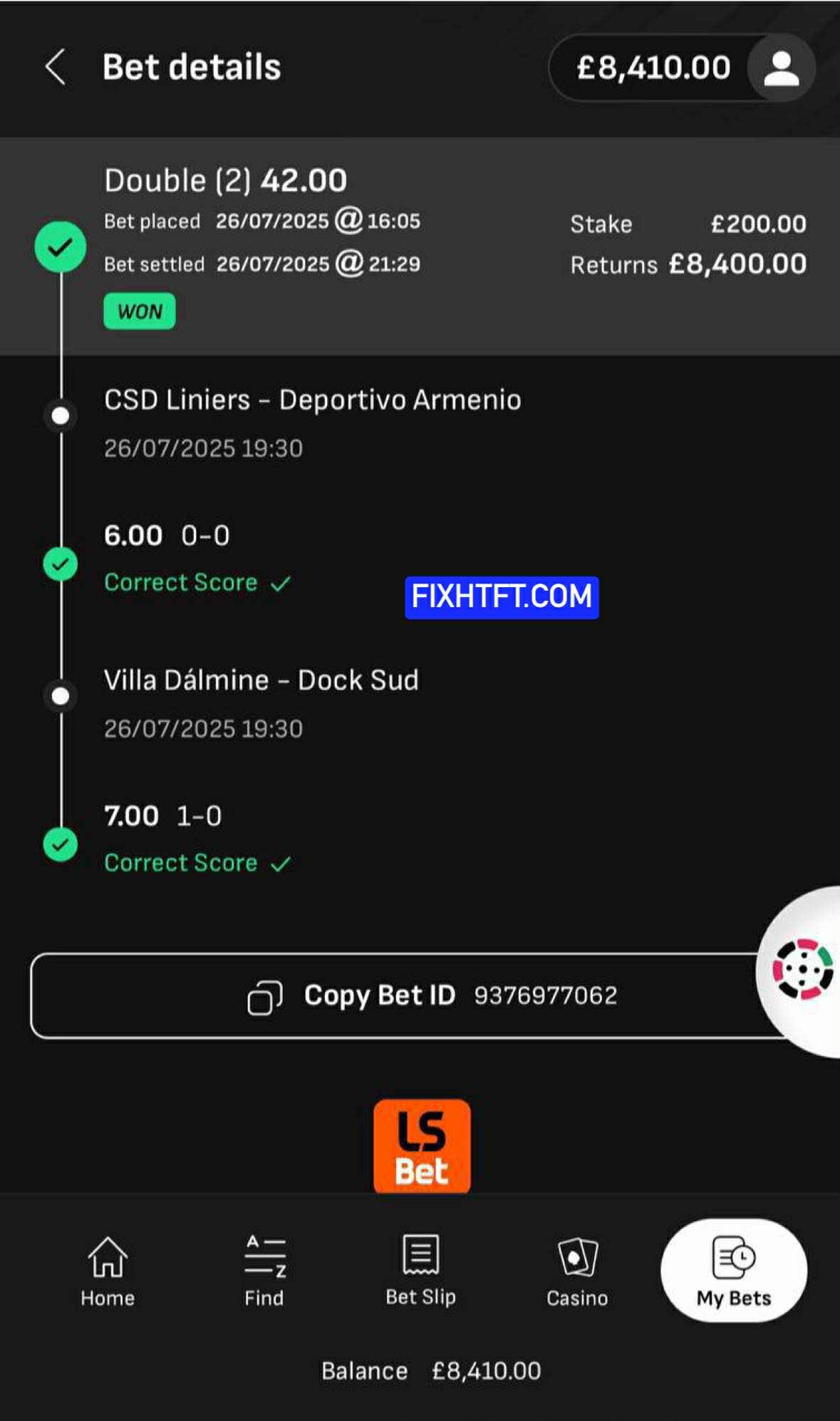 Sure Win Fixed Match